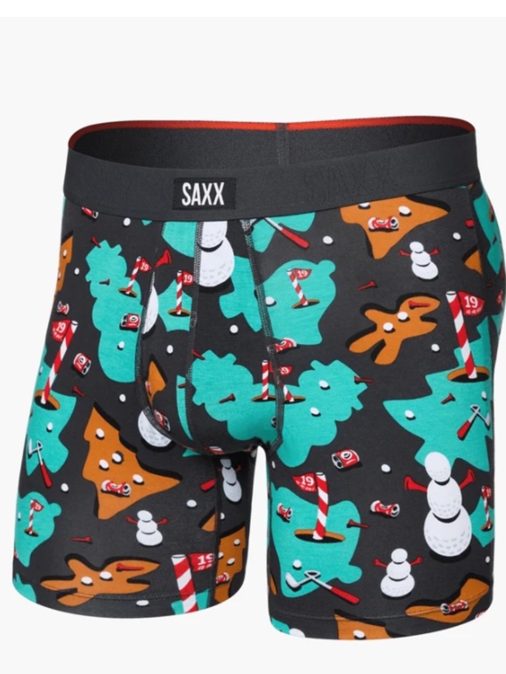 SAXX Vibe Xtra Soft 19th Hole Holiday 6” Boxer Brief, Size XXL, New open package